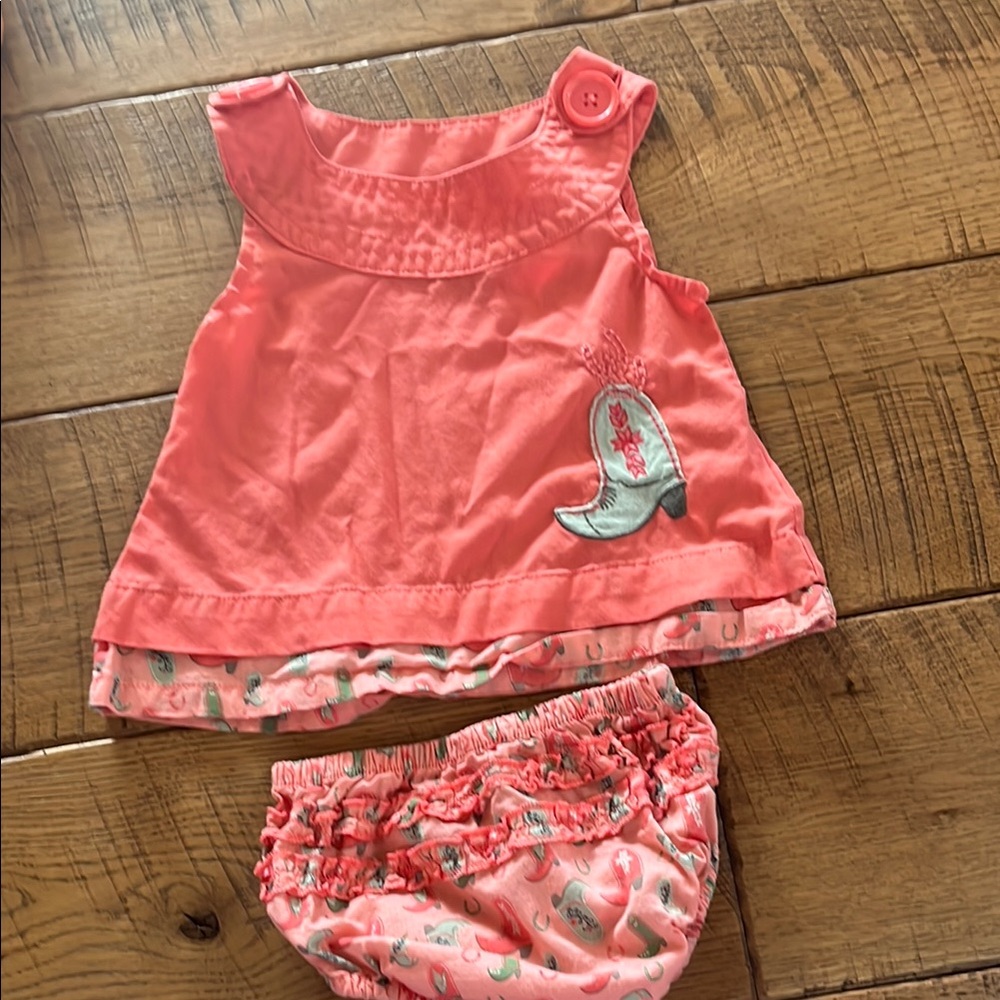 Baby girls wrangler dress with diaper cover 0-3 month